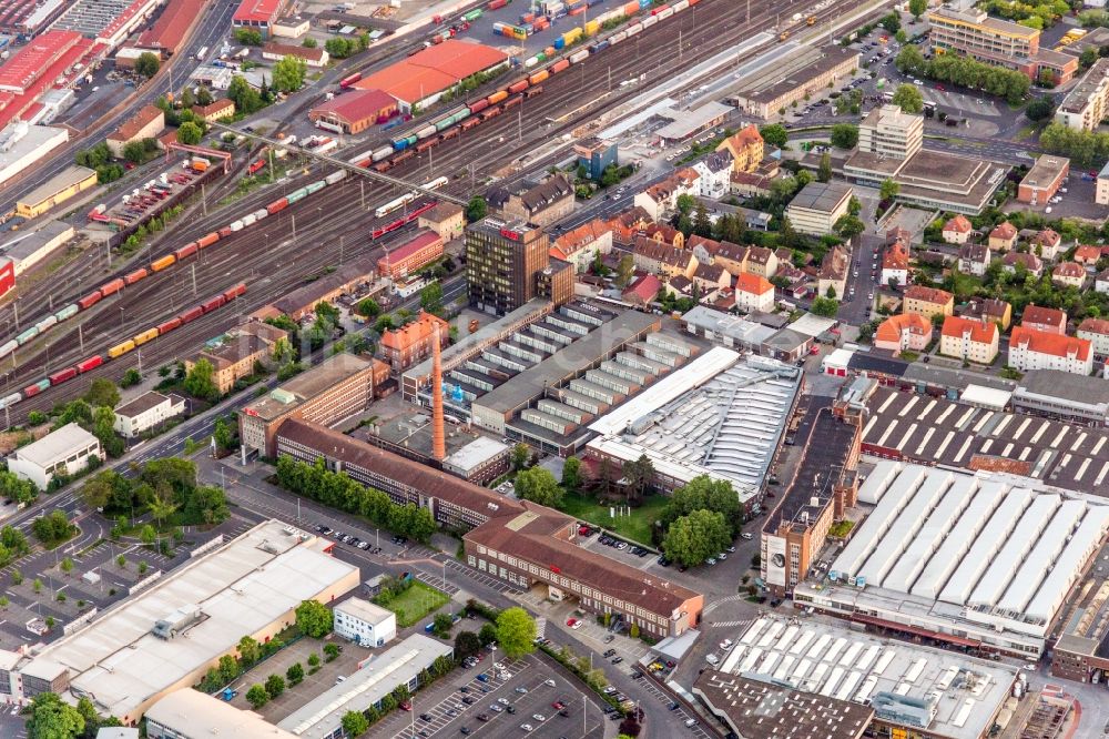 Schweinfurt aus der Vogelperspektive: Werksgelände der Schaeffler Technologies AG & Co. KG am HBF in Schweinfurt im Bundesland , Deutschland