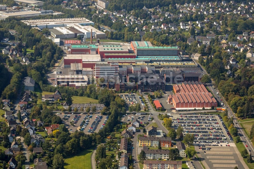 Luftaufnahme Hilchenbach - Werksgelände der SMS group im Ortsteil Dahlbruch in Hilchenbach im Bundesland Nordrhein-Westfalen, Deutschland