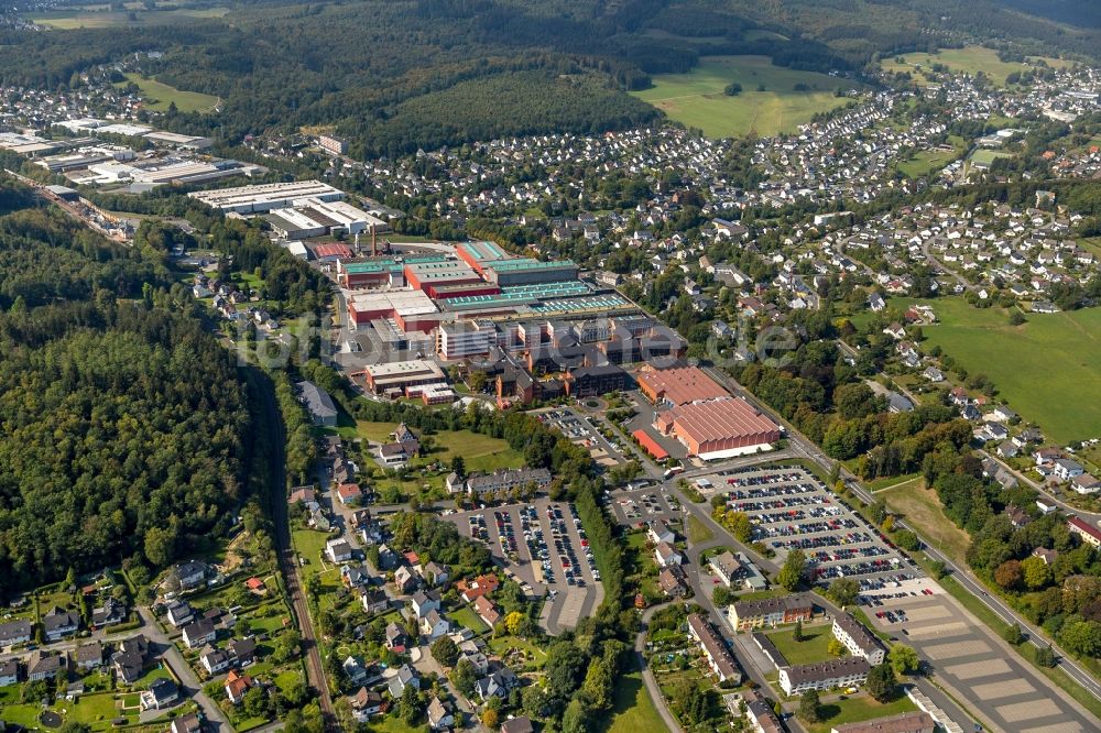 Hilchenbach von oben - Werksgelände der SMS group im Ortsteil Dahlbruch in Hilchenbach im Bundesland Nordrhein-Westfalen, Deutschland