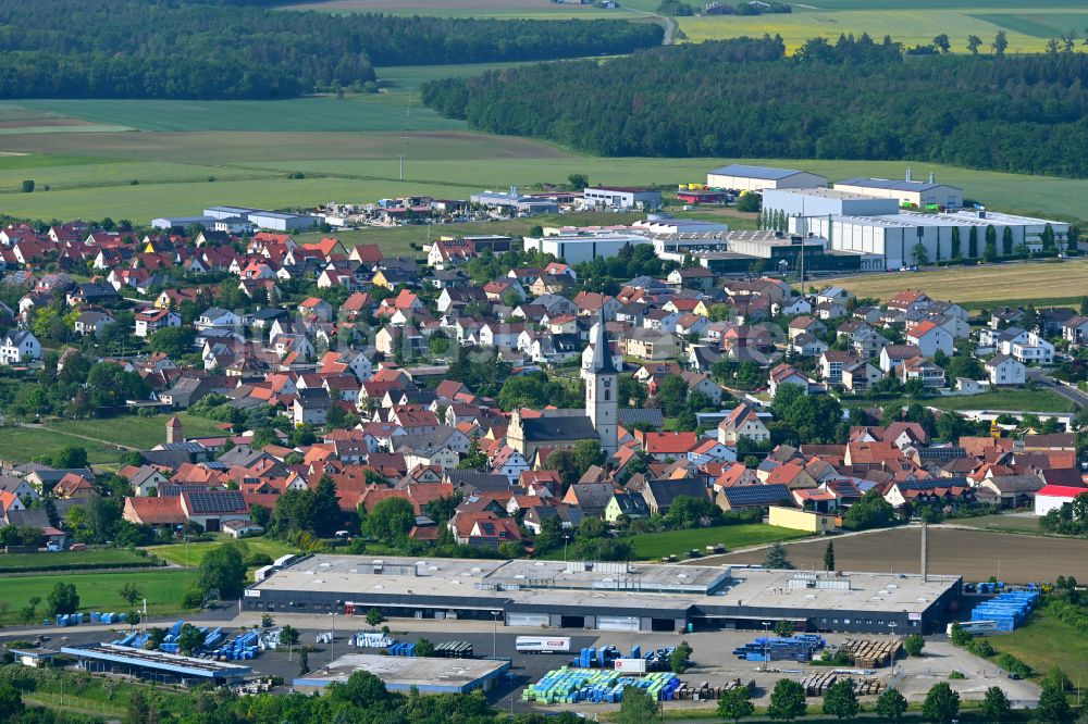 Grettstadt aus der Vogelperspektive: Werksgelände der sprintBOX GmbH in Grettstadt im Bundesland Bayern, Deutschland