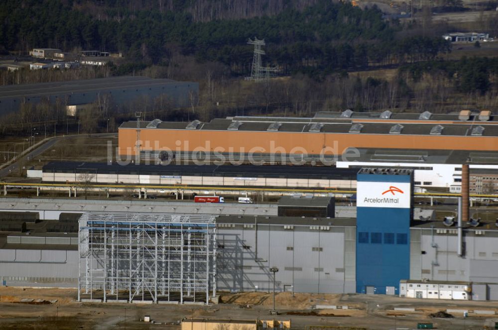 Luftbild Eisenhüttenstadt - Werksgelände Stahlwerk ArcelorMittal Eisenhüttenstadt