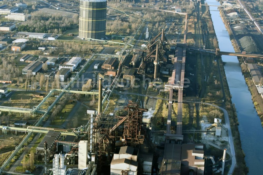 Luftbild Eisenhüttenstadt - Werksgelände des Stahlwerkes ArcelorMittal in Eisenhüttenstadt im Bundesland Brandenburg