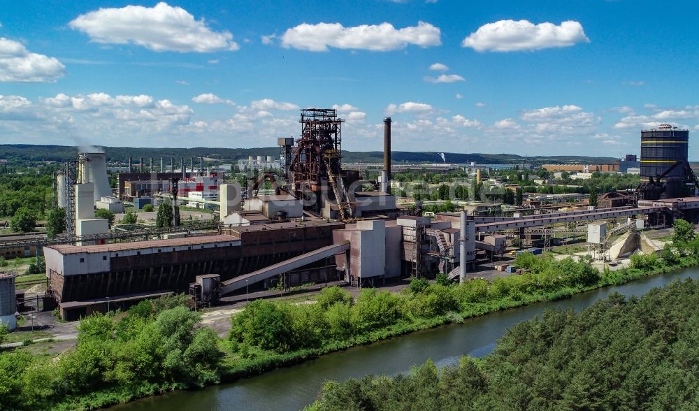 Luftbild Eisenhüttenstadt - Werksgelände des Stahlwerkes ArcelorMittal in Eisenhüttenstadt im Bundesland Brandenburg