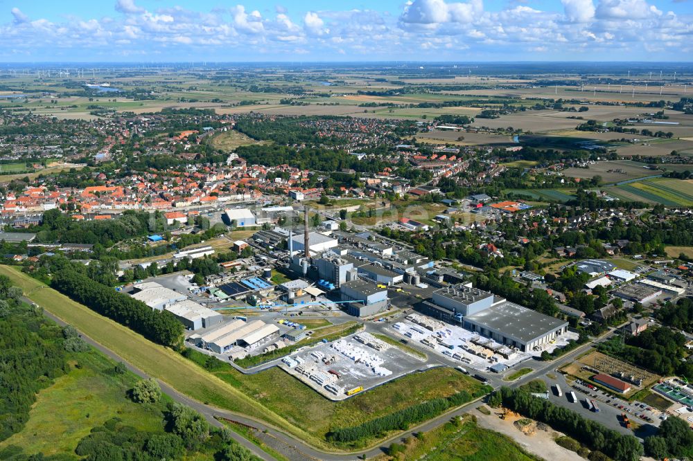 Glückstadt von oben - Werksgelände der Steinbeis Papier GmbH in Glückstadt im Bundesland Schleswig-Holstein, Deutschland