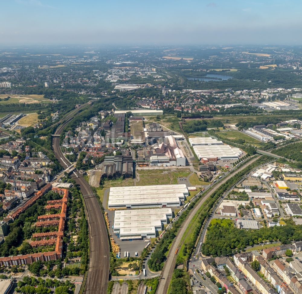 Luftaufnahme Dortmund - Werksgelände thyssenkrupp Schulte GmbH, Zweigniederlassung Edelstahl-Service-Center in Dortmund im Bundesland Nordrhein-Westfalen, Deutschland