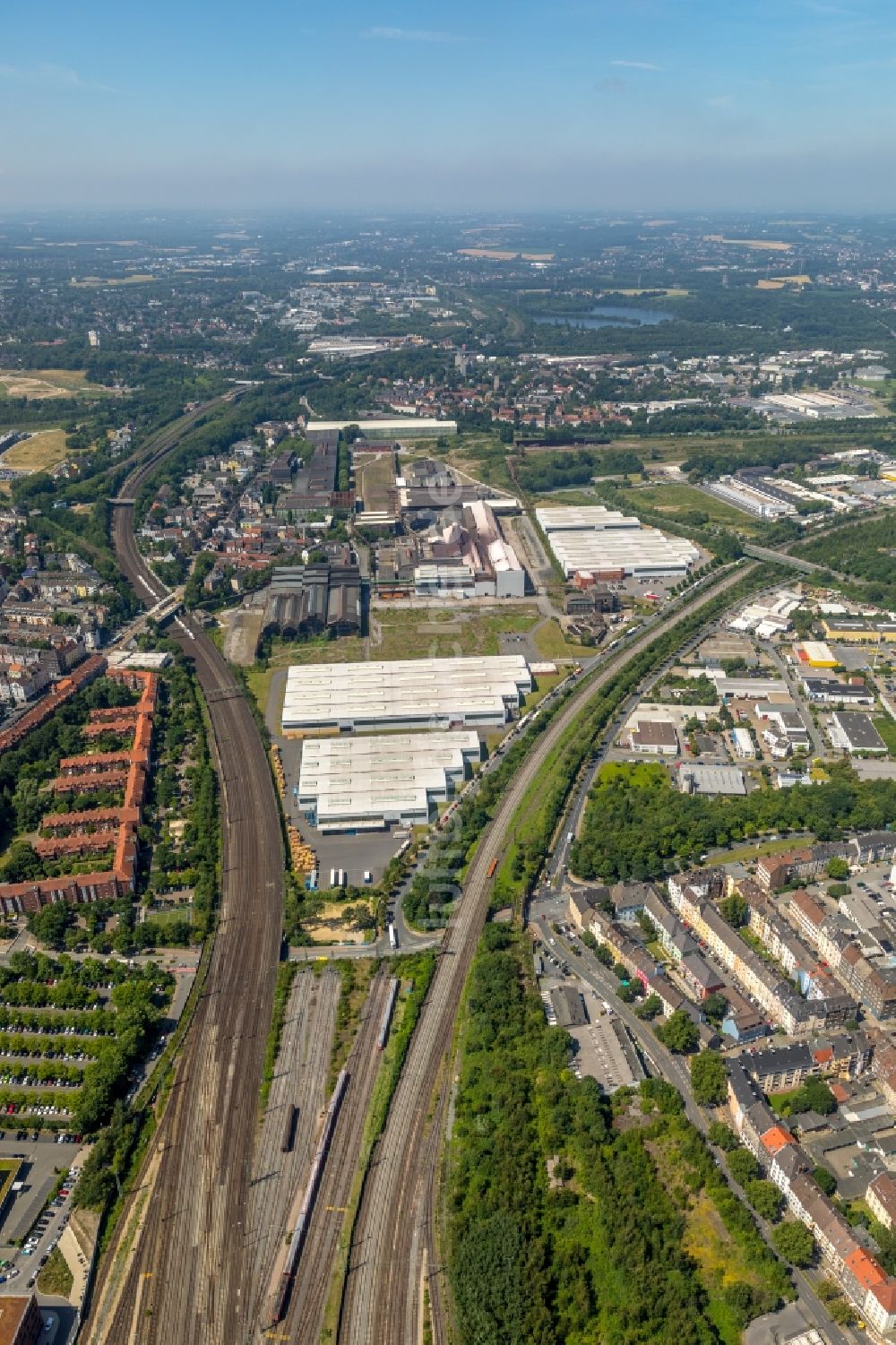 Luftbild Dortmund - Werksgelände thyssenkrupp Schulte GmbH, Zweigniederlassung Edelstahl-Service-Center in Dortmund im Bundesland Nordrhein-Westfalen, Deutschland