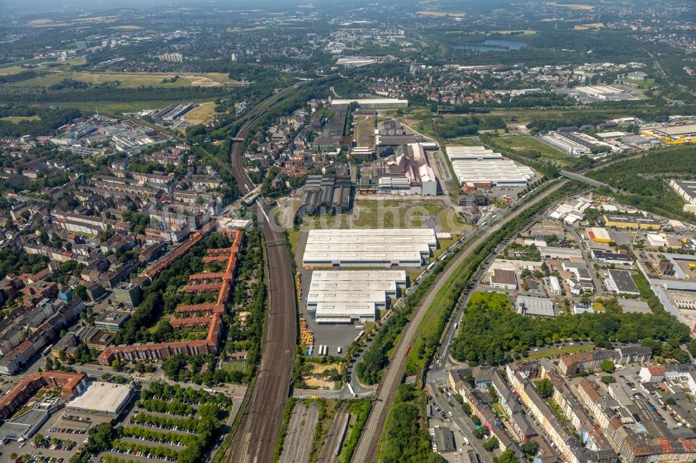 Luftaufnahme Dortmund - Werksgelände thyssenkrupp Schulte GmbH, Zweigniederlassung Edelstahl-Service-Center in Dortmund im Bundesland Nordrhein-Westfalen, Deutschland