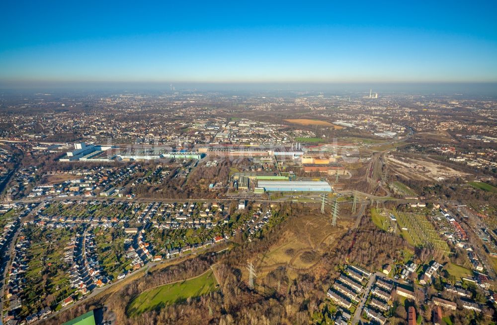 Bochum aus der Vogelperspektive: Werksgelände der ThyssenKrupp Steel AG Werk Bochum NO im Ortsteil Harpen in Bochum im Bundesland Nordrhein-Westfalen