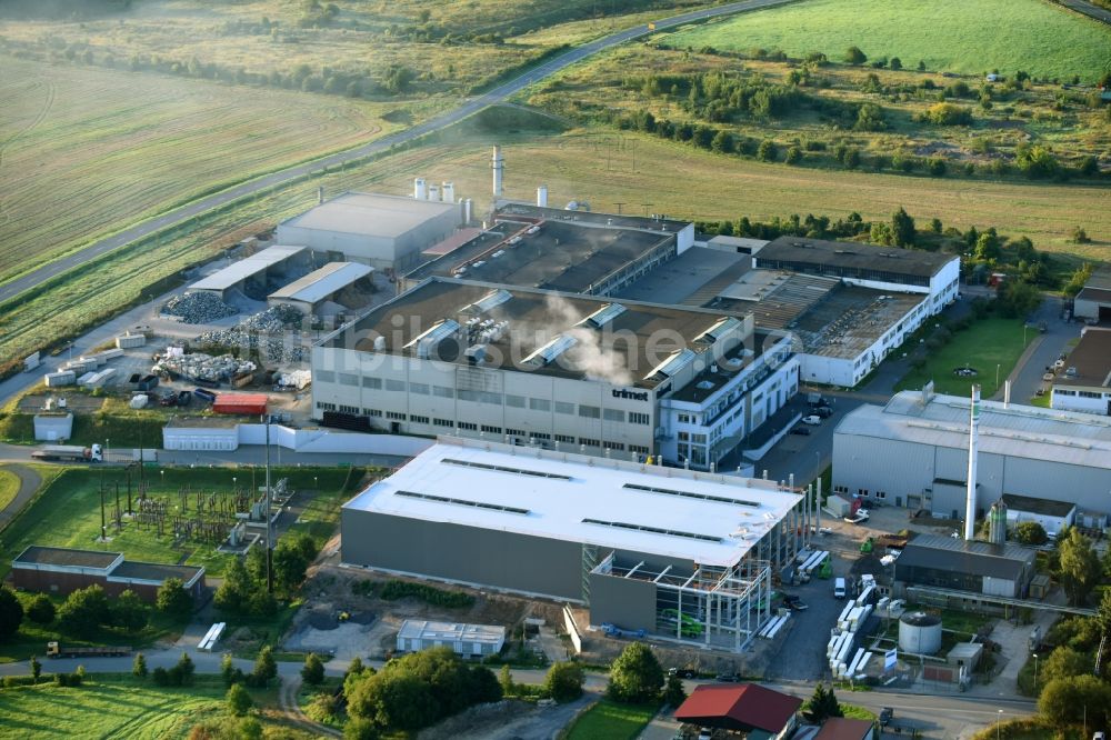 Harzgerode aus der Vogelperspektive: Werksgelände der TRIMET Aluminium SE an der Aluminiumallee in Harzgerode im Bundesland Sachsen-Anhalt, Deutschland