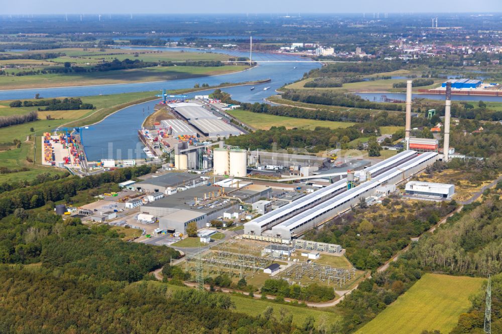 Voerde (Niederrhein) aus der Vogelperspektive: Werksgelände der TRIMET Aluminium SE in Voerde im Bundesland Nordrhein-Westfalen, Deutschland