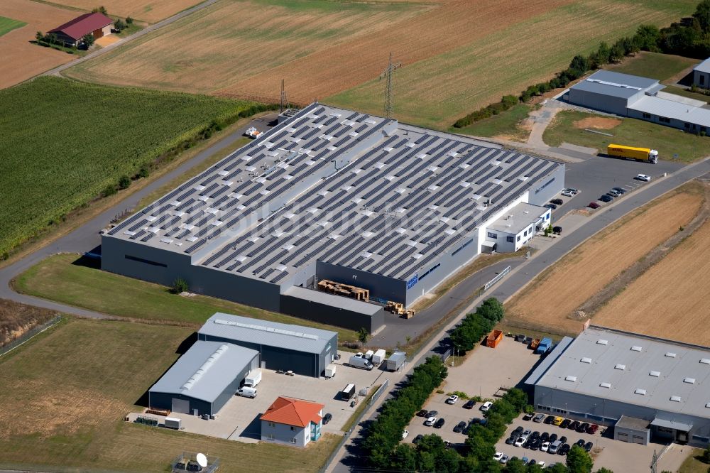 Grünsfeld aus der Vogelperspektive: Werksgelände der Tubes & Cores, Sonoco Alcore am Waltersberg in Grünsfeld im Bundesland Baden-Württemberg, Deutschland