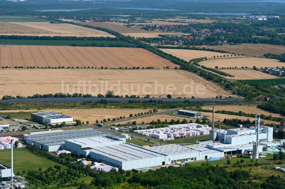 Delitzsch von oben - Werksgelände Ursa Deutschland GmbH in Delitzsch im Bundesland Sachsen, Deutschland