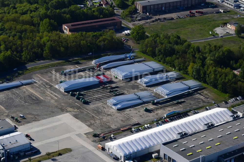 Luftbild Lauchhammer - Werksgelände der Vestas Deutschland GmbH in Lauchhammer im Bundesland Brandenburg, Deutschland