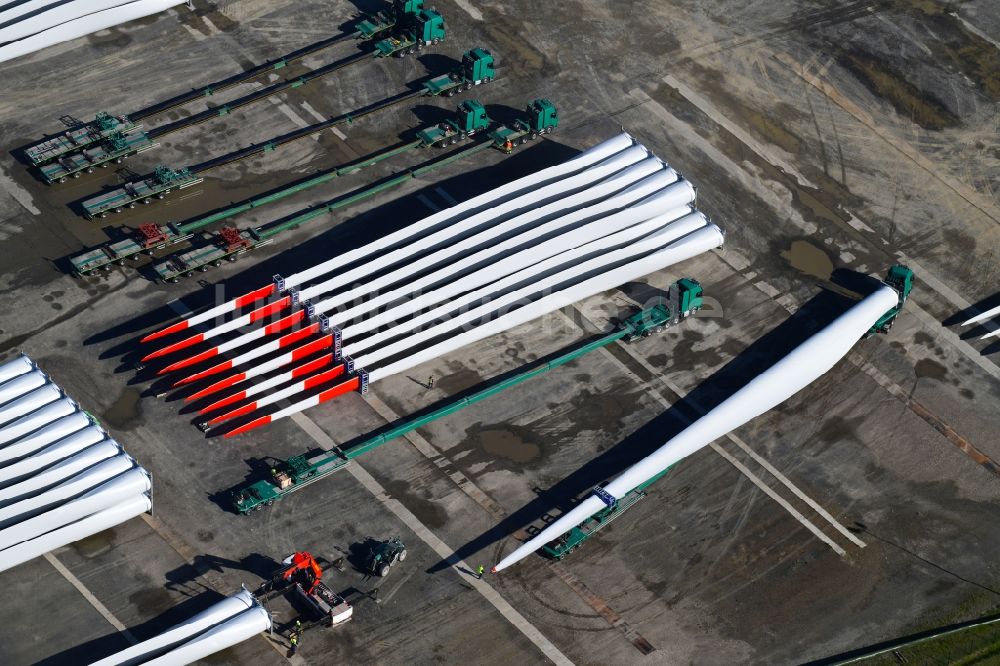 Lauchhammer von oben - Werksgelände der Vestas Deutschland GmbH in Lauchhammer im Bundesland Brandenburg, Deutschland