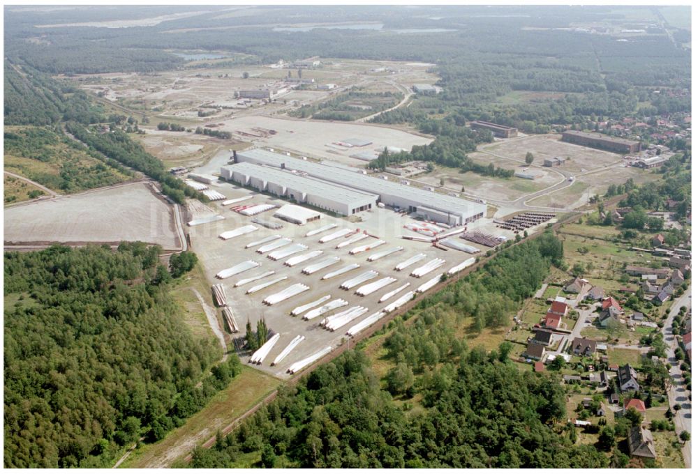 Luftaufnahme Lauchhammer - Werksgelände der Vestas Deutschland GmbH in Lauchhammer im Bundesland Brandenburg, Deutschland