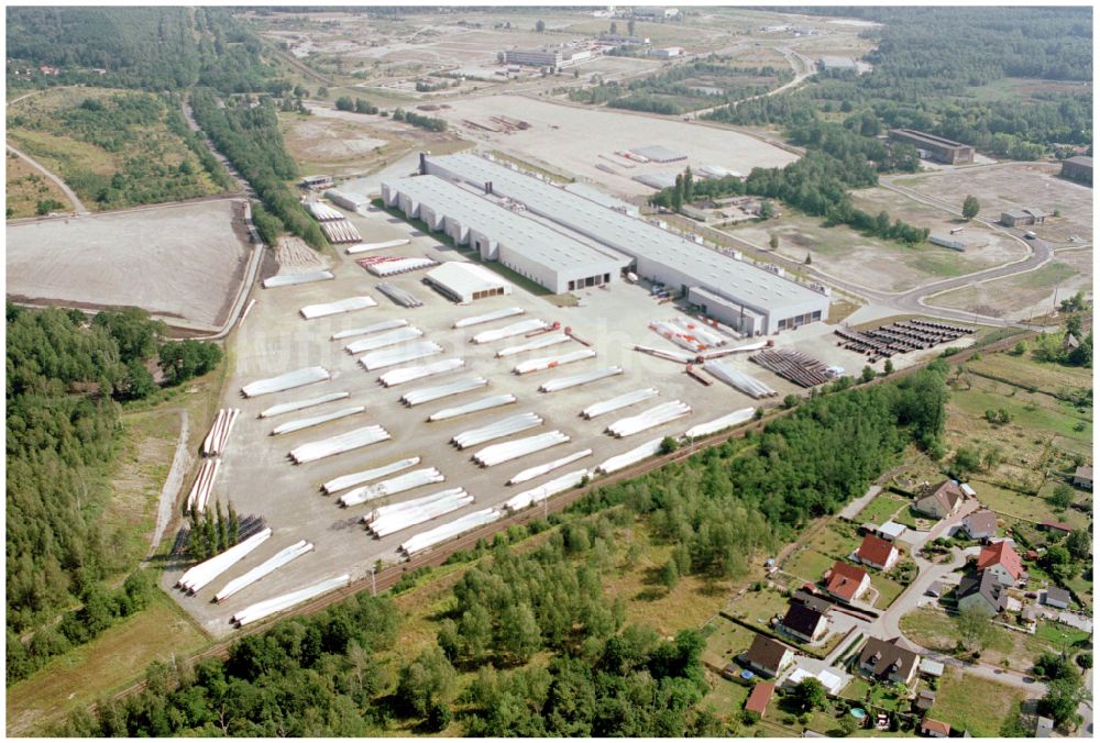 Lauchhammer von oben - Werksgelände der Vestas Deutschland GmbH in Lauchhammer im Bundesland Brandenburg, Deutschland