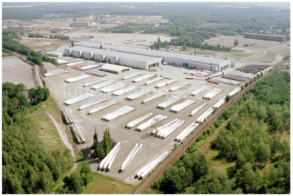 Lauchhammer aus der Vogelperspektive: Werksgelände der Vestas Deutschland GmbH in Lauchhammer im Bundesland Brandenburg, Deutschland