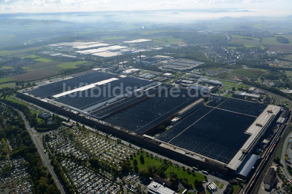 Baunatal aus der Vogelperspektive: Werksgelände der Volkswagen AG Baunatal in Baunatal im Bundesland Hessen