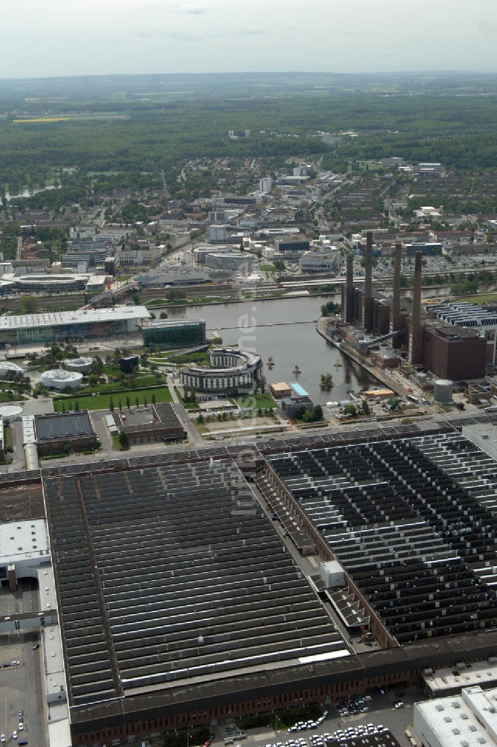 Wolfsburg von oben - Werksgelände der Volkswagen - Werke in Wolfsburg