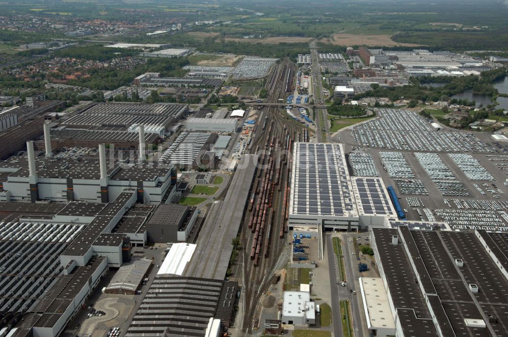 Wolfsburg aus der Vogelperspektive: Werksgelände der Volkswagen - Werke in Wolfsburg