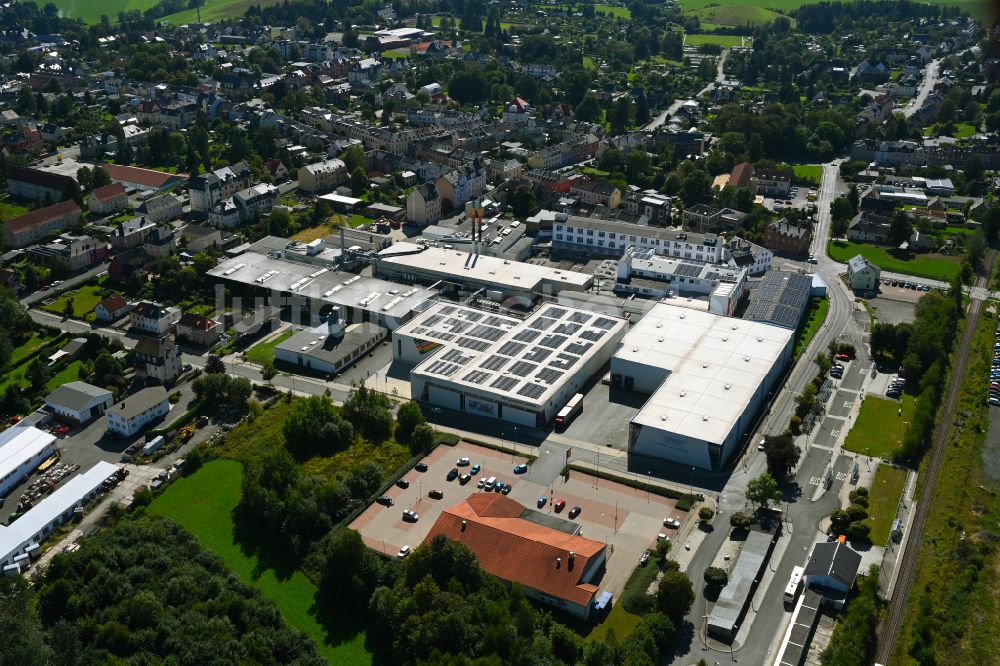 Treuen von oben - Werksgelände der VOWALON Beschichtung GmbH in Treuen im Bundesland Sachsen, Deutschland