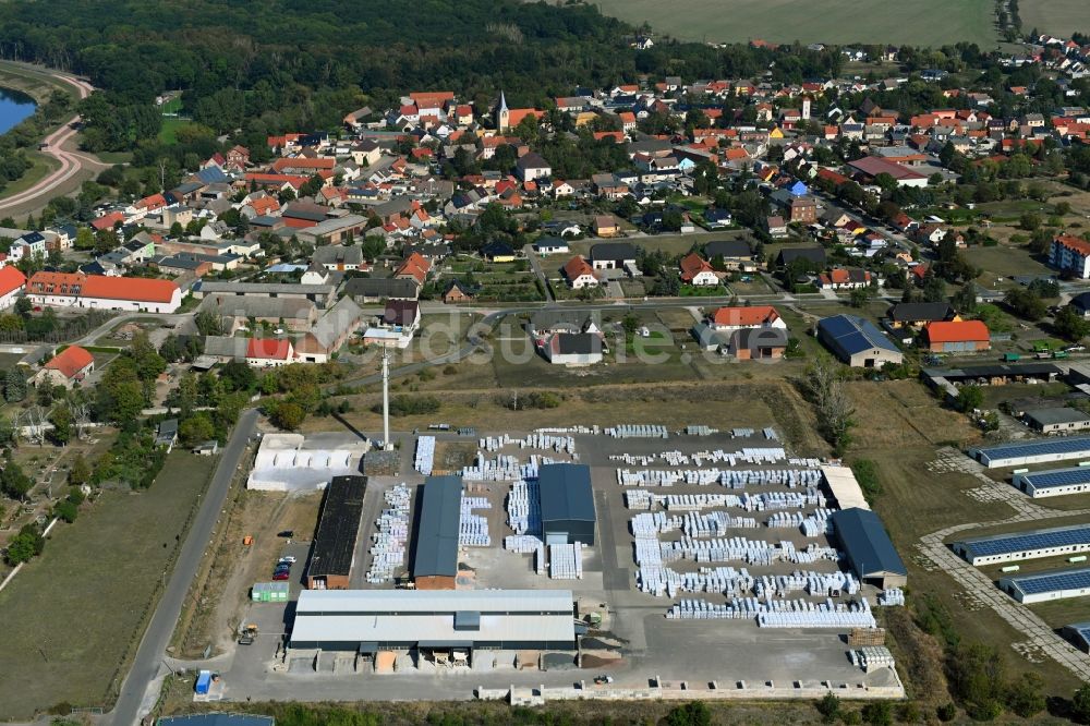 Luftaufnahme Groß Rosenburg - Werksgelände der Weco GmbH & Co. KG an der Sachsendorfer Straße in Groß Rosenburg im Bundesland Sachsen-Anhalt, Deutschland