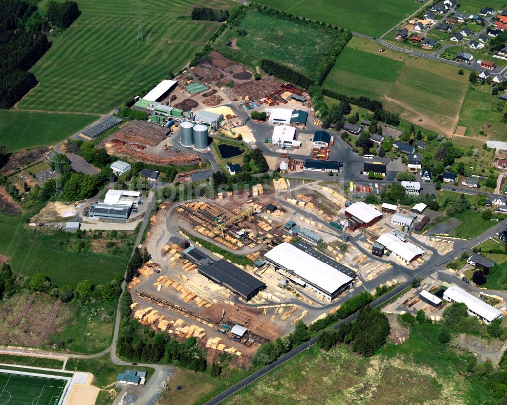 Luftaufnahme Langenbach bei Kirburg - Werksgelände der Westerwälder Holzpellets GmbH in Langenbach bei Kirburg im Bundesland Rheinland-Pfalz