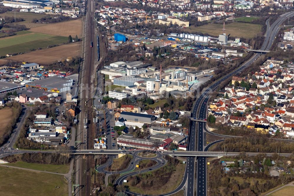 Ludwigshafen am Rhein aus der Vogelperspektive: Werksgelände Wöllner GmbH in Ludwigshafen am Rhein im Bundesland Rheinland-Pfalz, Deutschland