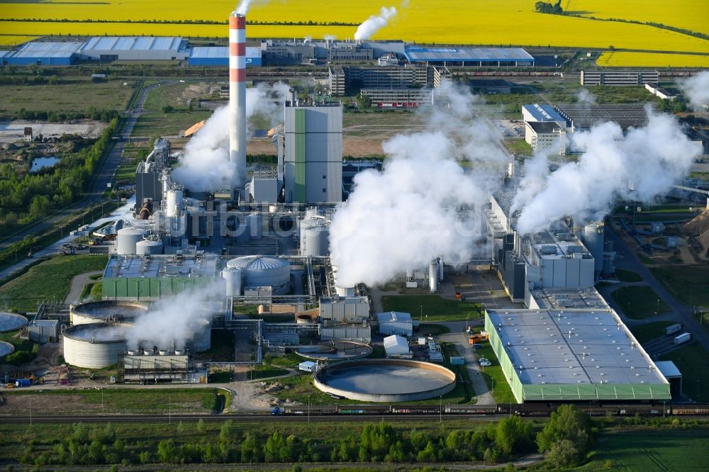 Luftbild Arneburg - Werksgelände der Zellstoff Stendal GmbH im Industriegebiet Industrie- und Gewerbepark Altmark in Arneburg im Bundesland Sachsen-Anhalt, Deutschland