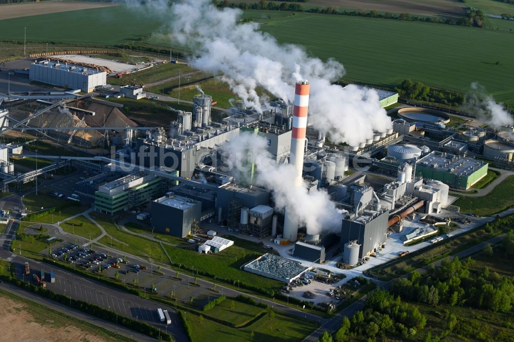 Arneburg von oben - Werksgelände der Zellstoff Stendal GmbH im Industriegebiet Industrie- und Gewerbepark Altmark in Arneburg im Bundesland Sachsen-Anhalt, Deutschland