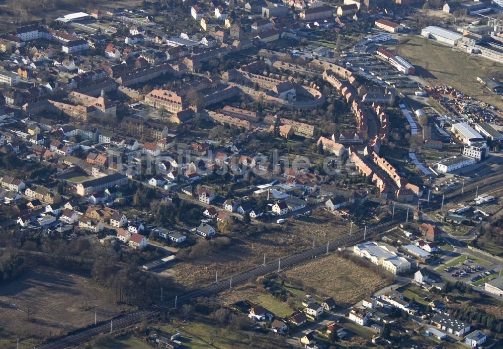 Luftaufnahme Wittenberg Ortsteil Piesteritz - Werkssiedlung Piesteritz einem Stadtteil in Wittenberg im Bundesland Sachsen-Anhalt