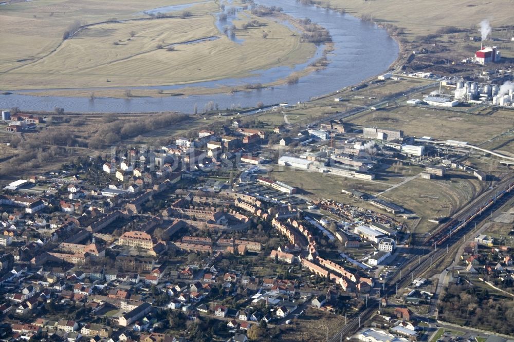 Wittenberg Ortsteil Piesteritz von oben - Werkssiedlung Piesteritz einem Stadtteil in Wittenberg im Bundesland Sachsen-Anhalt