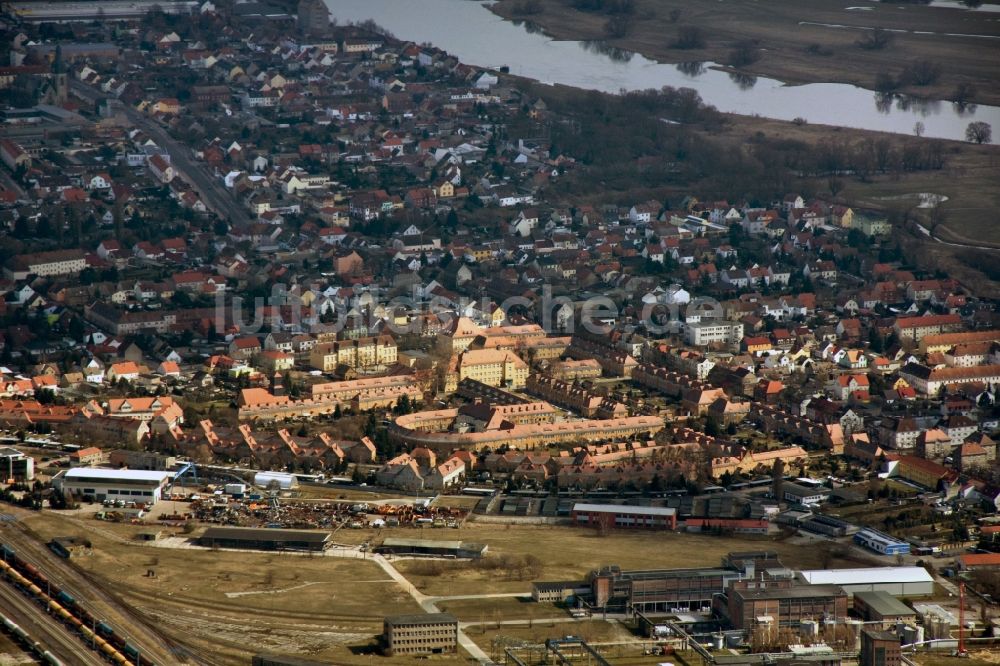 Luftaufnahme Wittenberg OT Piesteritz - Werkssiedlung Piesteritz einem Stadtteil in Wittenberg im Bundesland Sachsen-Anhalt