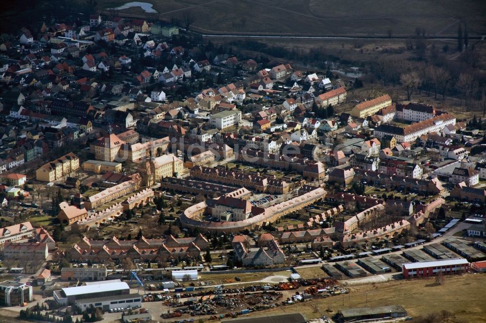 Wittenberg OT Piesteritz aus der Vogelperspektive: Werkssiedlung Piesteritz einem Stadtteil in Wittenberg im Bundesland Sachsen-Anhalt