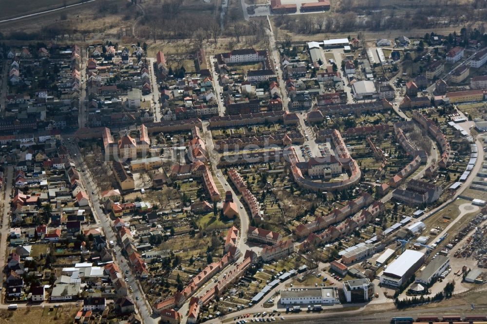 Luftaufnahme Wittenberg OT Piesteritz - Werkssiedlung Piesteritz einem Stadtteil in Wittenberg im Bundesland Sachsen-Anhalt