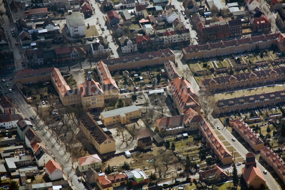 Wittenberg OT Piesteritz von oben - Werkssiedlung Piesteritz einem Stadtteil in Wittenberg im Bundesland Sachsen-Anhalt