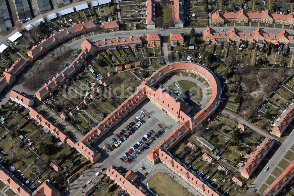 Wittenberg OT Piesteritz von oben - Werkssiedlung Piesteritz einem Stadtteil in Wittenberg im Bundesland Sachsen-Anhalt