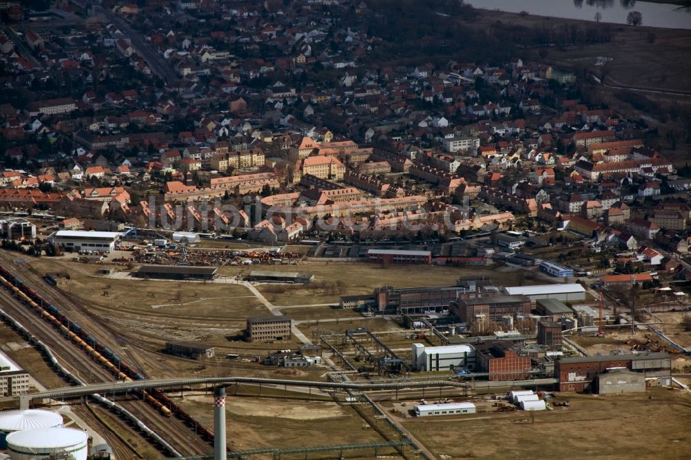 Wittenberg OT Piesteritz aus der Vogelperspektive: Werkssiedlung Piesteritz einem Stadtteil in Wittenberg im Bundesland Sachsen-Anhalt