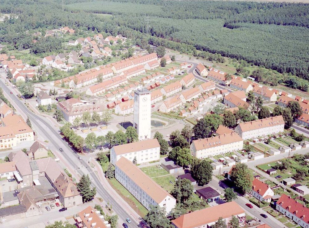 Luftaufnahme Schwarzheide - Brandenburg - Werkswohnsiedlung der BASF in Schwarzheide / Brandenburg.