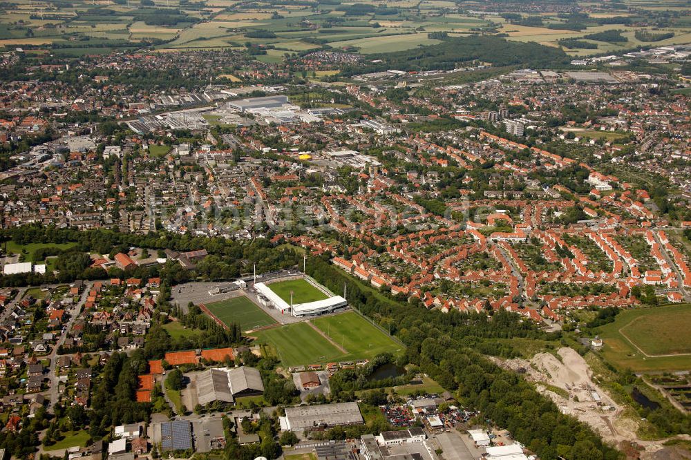 Ahlen von oben - Wersestadion - Heimstätte von Rot Weiss Ahlen