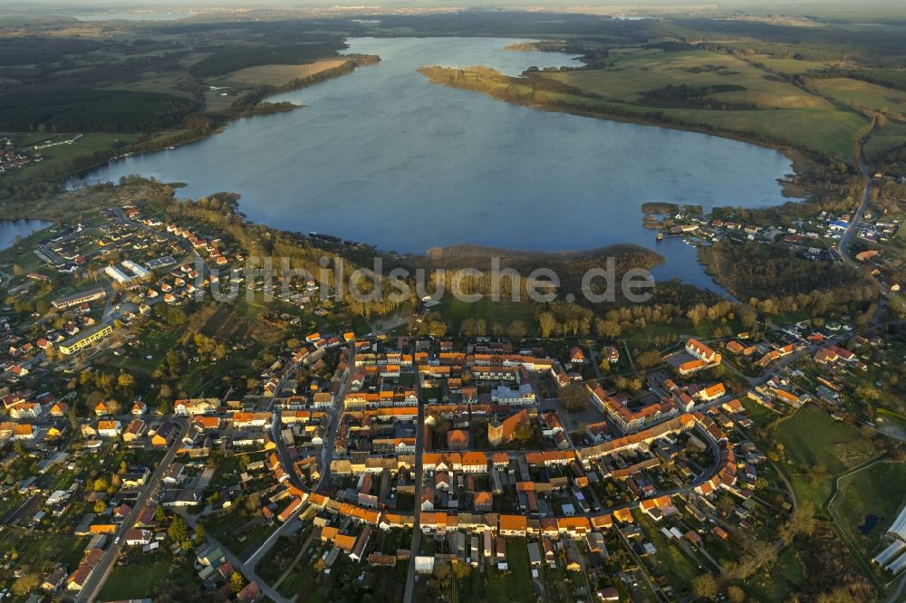 Wesenberg aus der Vogelperspektive: Wesenberg am Wöblitzsee im Bundesland Mecklenburg-Vorpommern