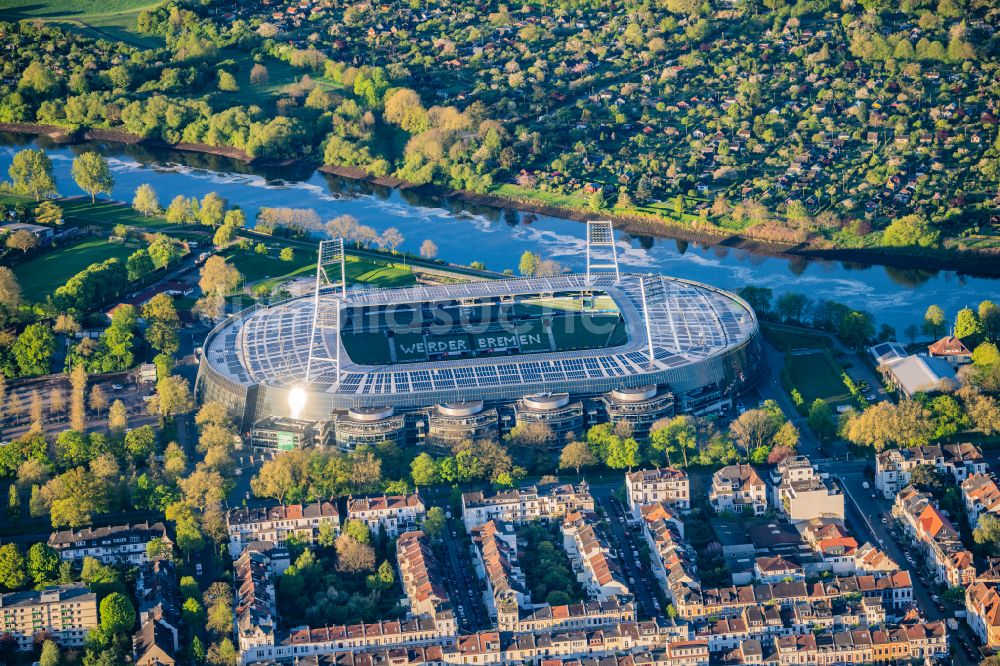 Bremen aus der Vogelperspektive: Weserstadion in Bremen - das Stadion des Fußball-Bundesligisten Werder Bremen