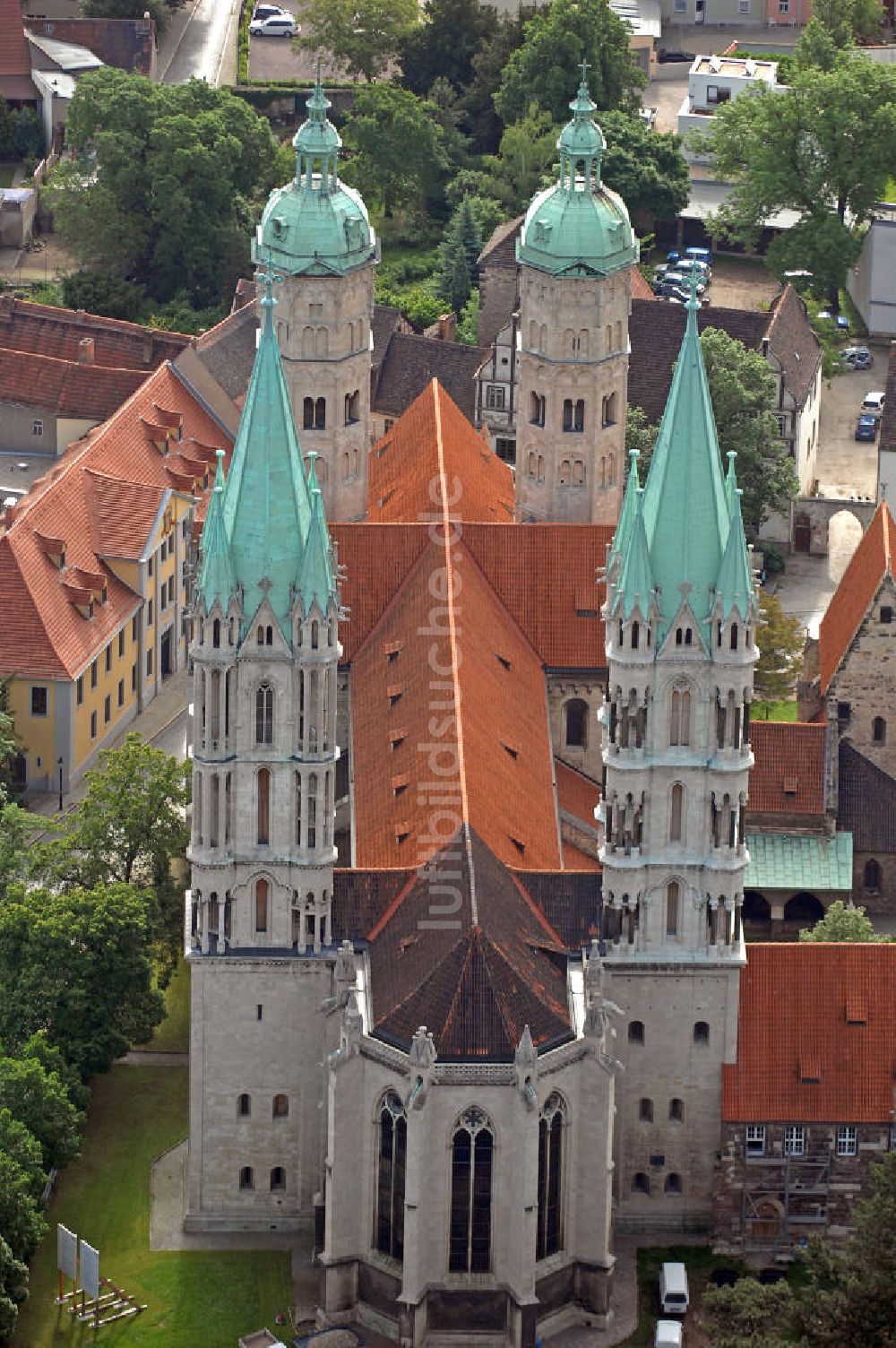 Naumburg von oben - Westchor des Naumburger Doms