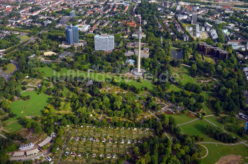 Luftaufnahme Dortmund - Westfalenpark und Fernsehturm Florianturm in Dortmund im Bundesland Nordrhein-Westfalen