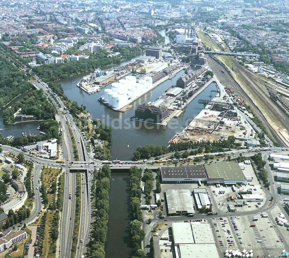 Luftbild Berlin - Tiergarten - Moabit - Westhafen der BEHALA im Tiergarten