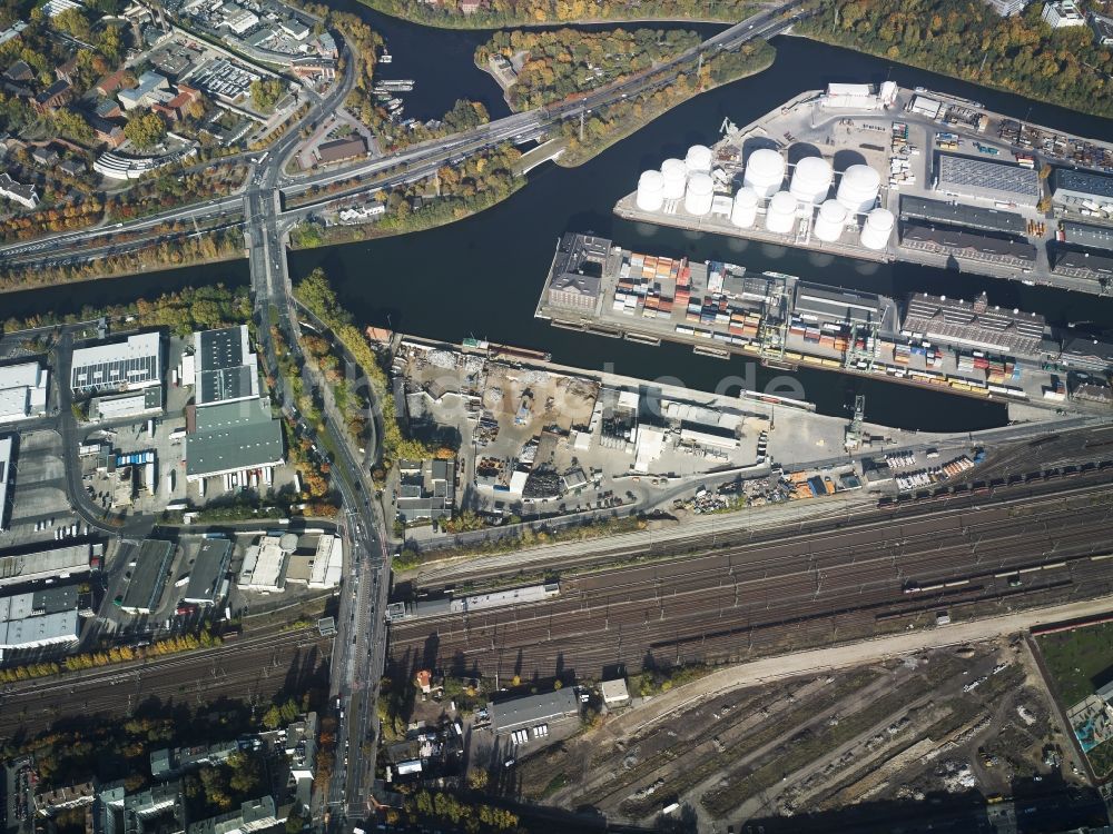 Luftaufnahme Berlin - Westhafen in Berlin im Bezirk Mitte im Ortsteil Moabit