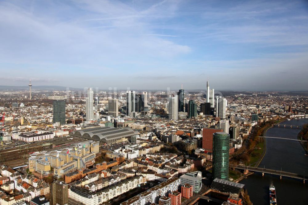 Luftbild Frankfurt am Main - Westhafen und Innenstadt Frankfurt am Main