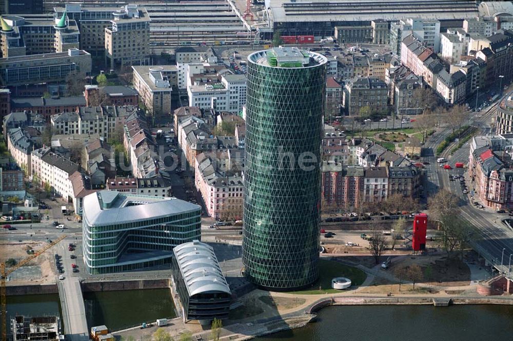 Luftbild FRANKFURT / Main - Hessen - Westhafen Tower in Frankfurt / Main