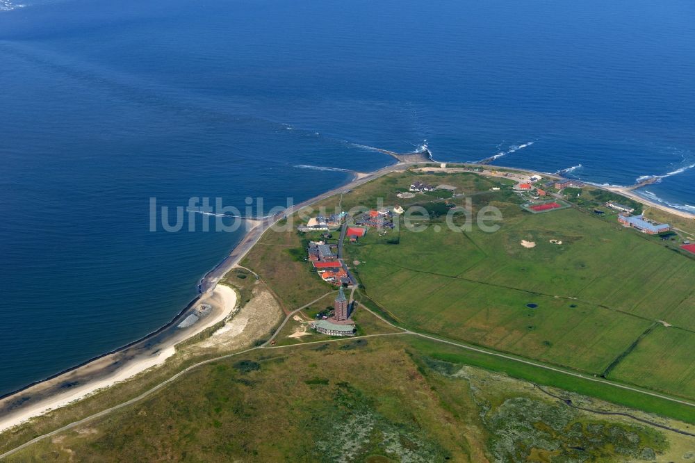 Luftaufnahme Wangerooge - Westliche Küste mit der Siedlung Zum Westen auf der Insel Wangerooge im Wattenmeer in der Nordsee im Bundesland Niedersachsen