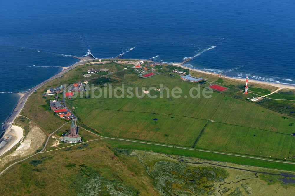 Wangerooge von oben - Westliche Küste mit der Siedlung Zum Westen auf der Insel Wangerooge im Wattenmeer in der Nordsee im Bundesland Niedersachsen